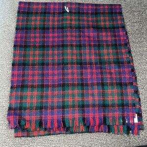 Ingles Buchan MacDonald Made in Scotland 100% wool plaid scarf.